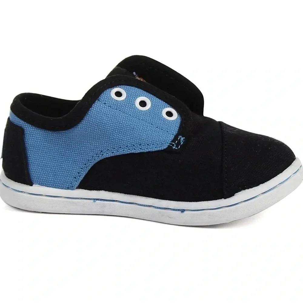 TOMS - Tiny Paseos Shoes, Size:‎ T2 US Toddler, Color: Black Blue